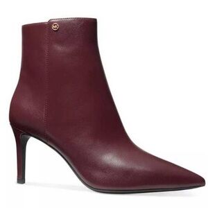 Michael Michael Women's Alina Flex Dress Leather Booties Burgundy Size 10 NWOB